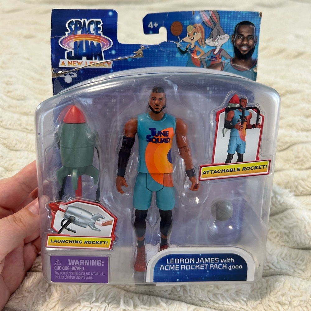 Space Jam Lebron James Action Figure with Acme Rocket Pack 4000